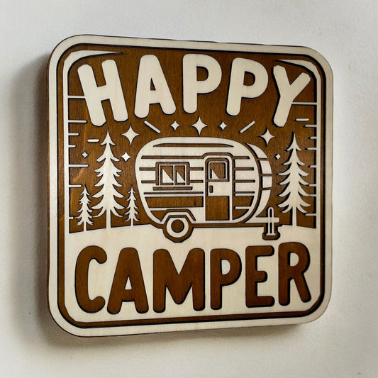 Deko Schild "Happy Camper"